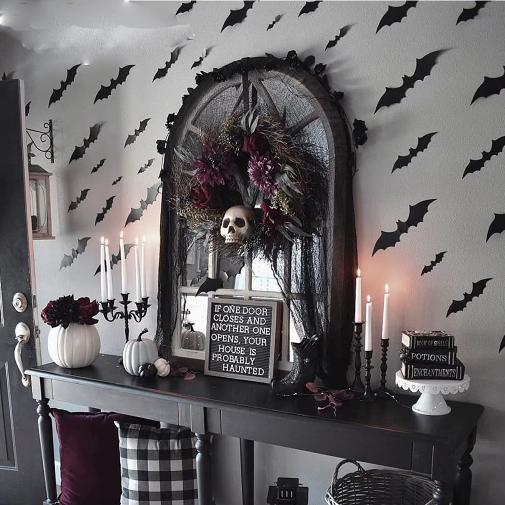 24/36/60Pcs Halloween Bat Wall Stickers Horror 3D Bats Removable Sticker Halloween Party Decoration for Home DIY Wall Decal