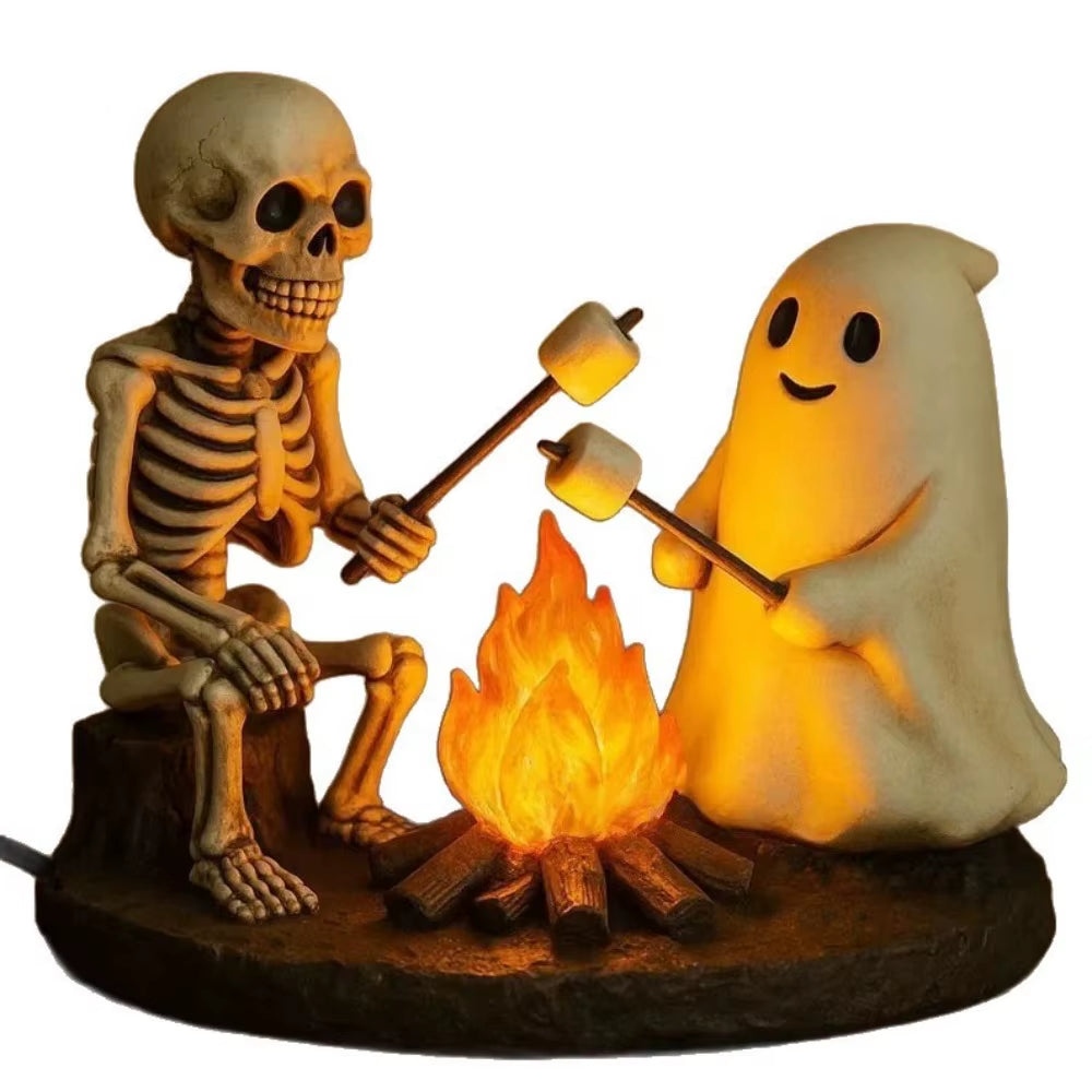 Halloween Ghost Campfire Flickering Nightlight Skeleton Ghost Socket Decorations Crafts